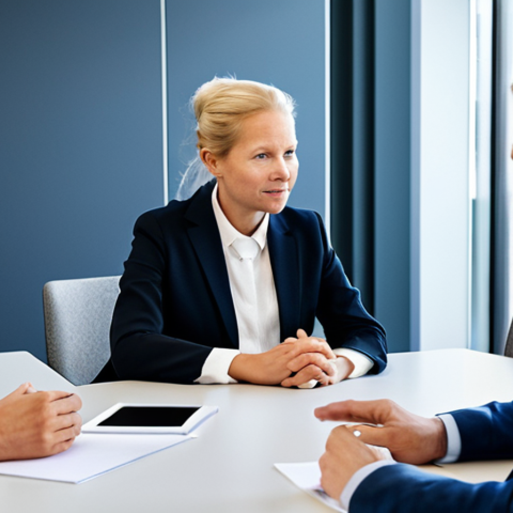 A diverse team of Swedish public sector professionals, including men and women of various ages, fully clothed in modest business attire, are gathered around a modern, collaborative table in a bright, contemporary government office. They are engaged in an open discussion, with one individual actively listening while another clearly articulates a point, demonstrating effective communication and mutual trust. Digital screens in the background display abstract, professional data visualizations. The overall atmosphere is highly collaborative and focused on shared understanding. This image is safe for work, appropriate content, professional, perfect anatomy, correct proportions, natural pose, well-formed hands, proper finger count, natural body proportions.