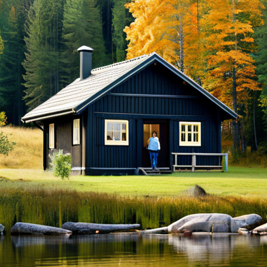 국가공무원 연봉협상 성공 전략 - **Vacation**: A person (or couple) enjoying a beautiful, serene Swedish landscape, perhaps a lakesid...