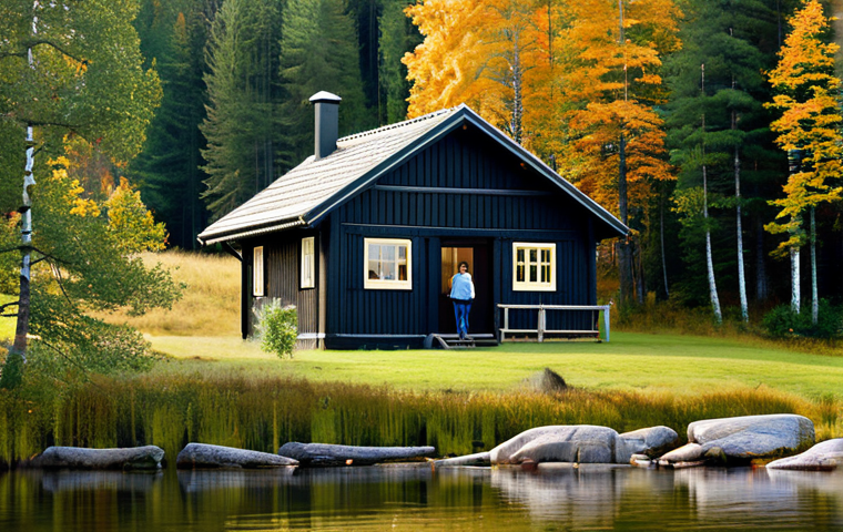 국가공무원 연봉협상 성공 전략 - **Vacation**: A person (or couple) enjoying a beautiful, serene Swedish landscape, perhaps a lakesid...