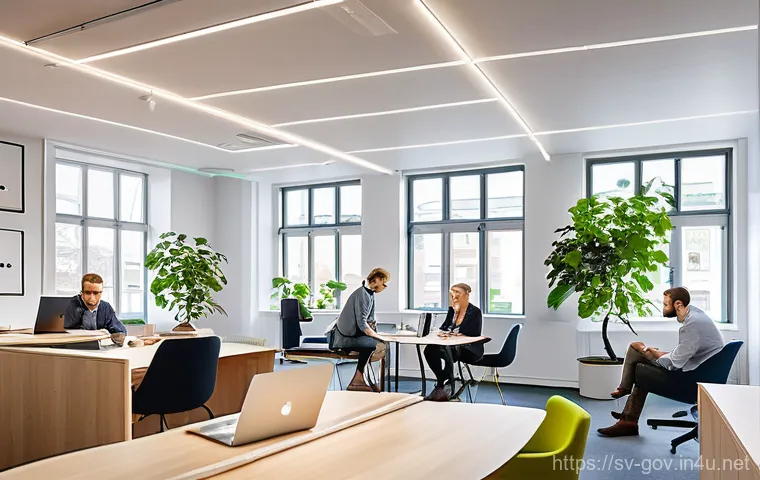 공무원 평가보고서 작성 요령 - **"Meaningful Manager-Employee Dialogue"**
    Inside a cozy, contemporary office meeting room in a ...